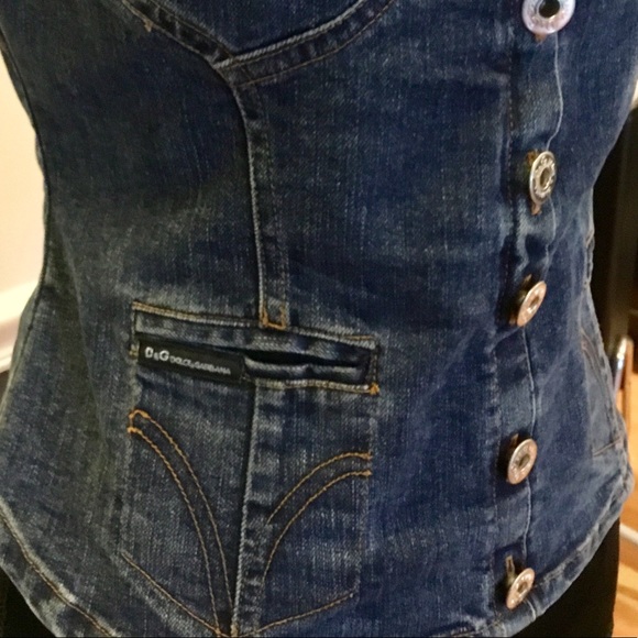 DOLCE & GABBANA Denim Bustier EUC - Picture 2 of 4